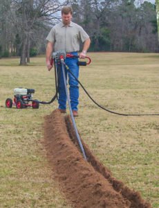 Mechanical earth drill horizontal boring driveway attachment